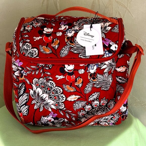VERA BRADLEY DISNEY LUNCH CROSSBODY BAG :NWT MICKEY & MINNIE'S FLIRTY FLORAL - Picture 1 of 16